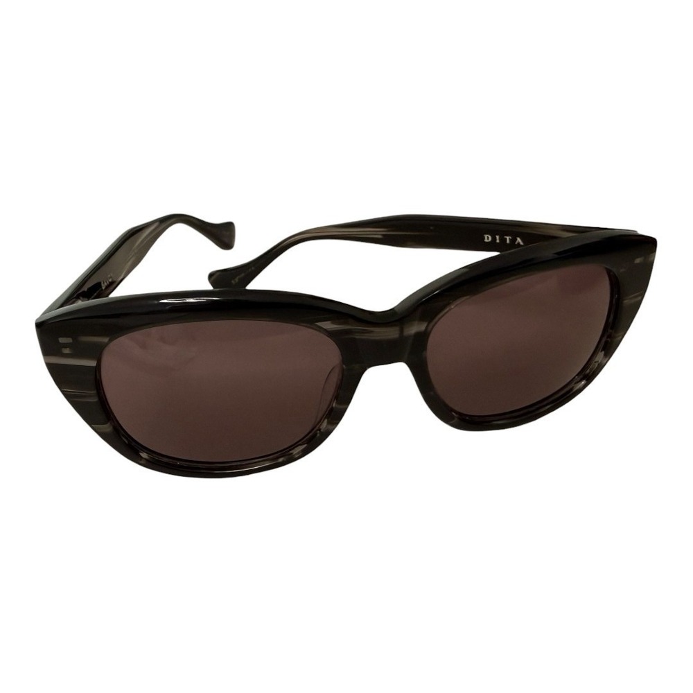 DITA Savoy Cat Eye Sunglasses Black Gray Striped 22005a-53 Made in Japan